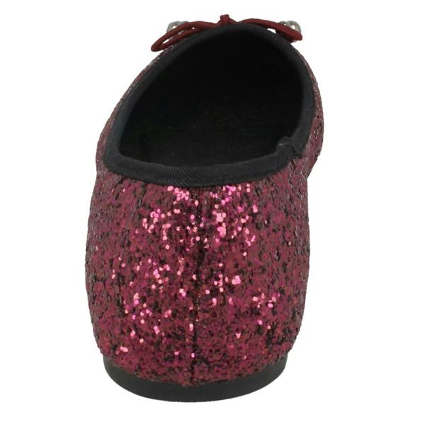 Spot On Ladies Spot On Glitter Ballerinas