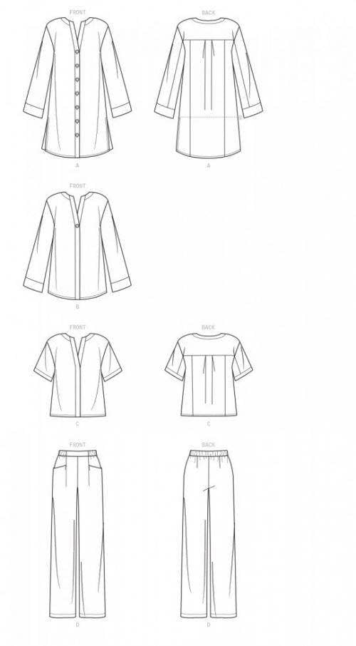 Simplicity Sewing Pattern 9113, Tops, Tunics, Trousers for Women, H5 (6-8-10-12-14) - Intermediate