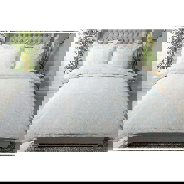 Belledorm Clara Leaves Duvet Cover Set - Duck Egg - 