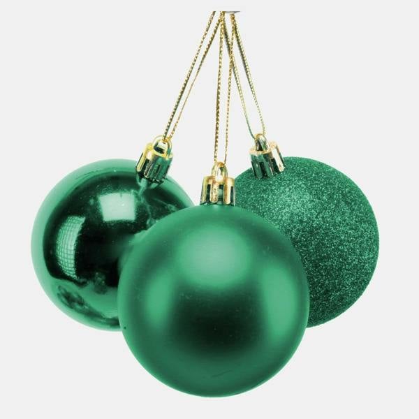 Shatterproof Emerald Green Christmas Baubles, 5cm Pack Sizes in 12 or 24 Pieces for Tree Decorations image 5
