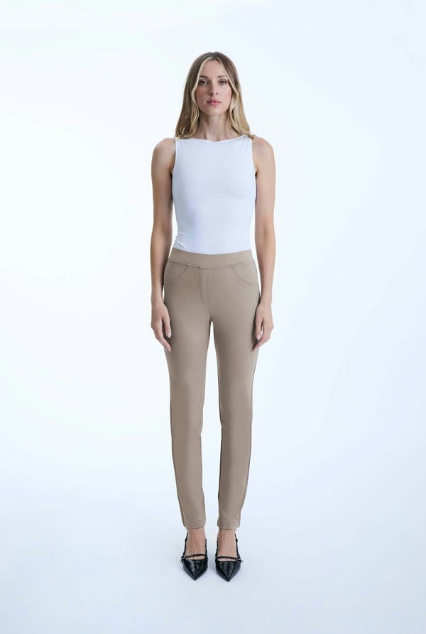 James Lakeland Beige Cigarette Trousers