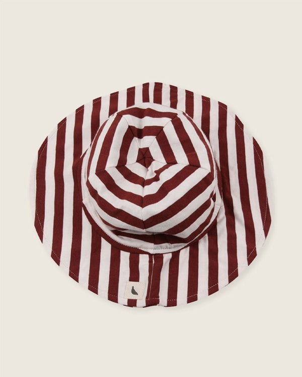 Red Horizontal Stripe Print Sun Hat - image 3