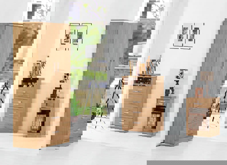 Comfy Living Wrexham Stylish Oak Finish Bedroom furniture