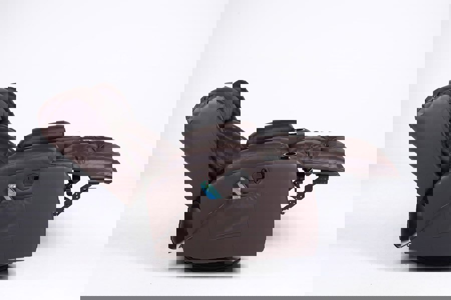 SQUAREBOXX Copenhagan Leather Manual Recliner Armchair with Heat Massager in Brown