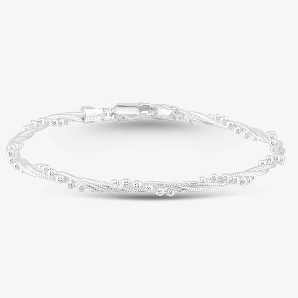 T. H. Baker Sterling Silver 18cm Ball and Snake Chain Bracelet 8.20.4561
