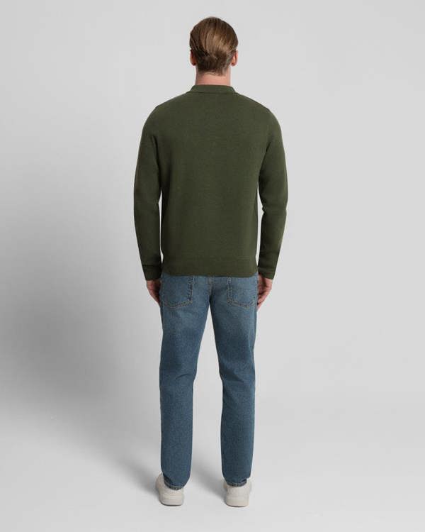 Steel & Jelly Heavy Milano Knit Long Sleeve Polo Shirt