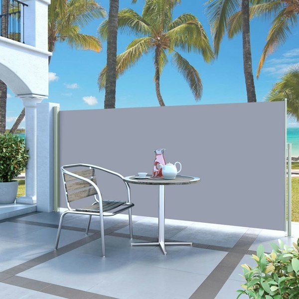 Berkfield Retractable Side Awning 140 x 300 cm Grey
