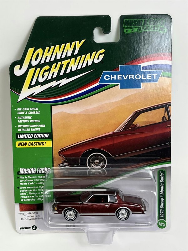 Johnny Lightning 1979 Chevy Monte Carlo Carmine Poly 1:64 Scale JLMC030A