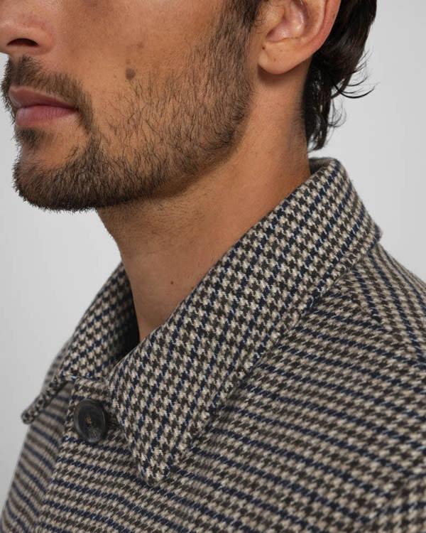 Steel & Jelly Marton - Wool Blend Houndstooth Car Coat