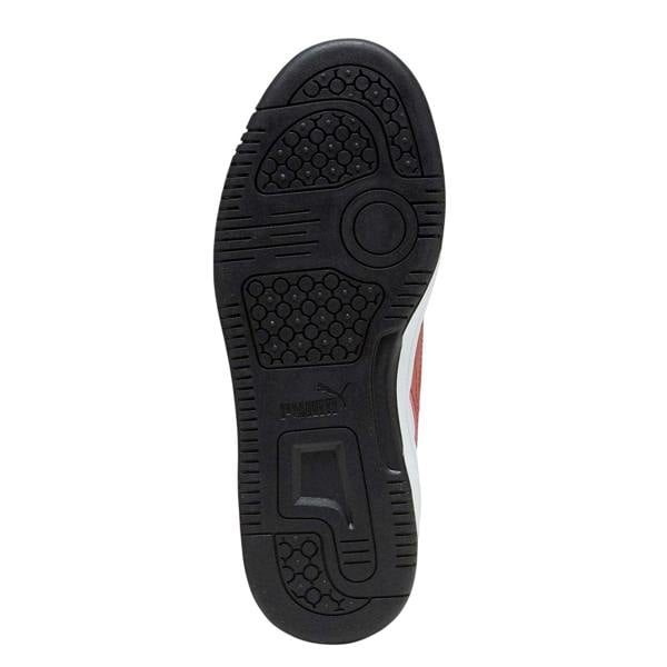 Puma Childrens/Kids Rebound High Top Trainers - Black/White/Red - 