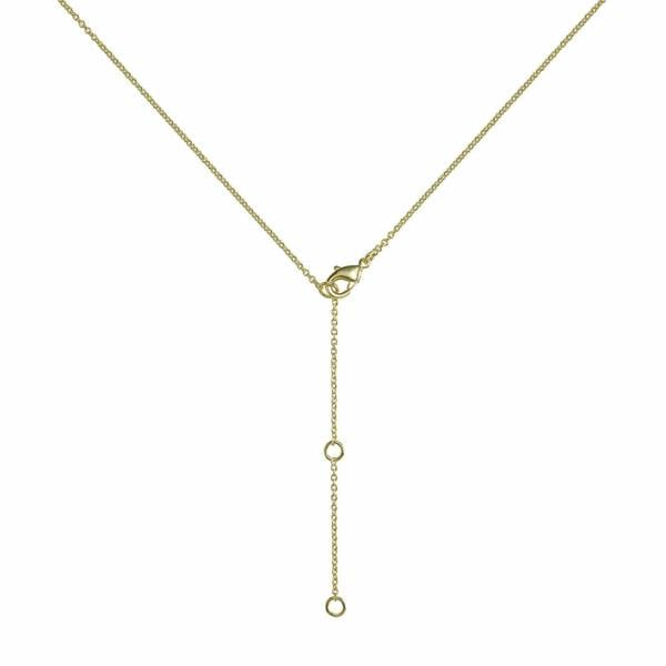 Gold Disc Pendant Necklace with a Created White Agate - namana.london