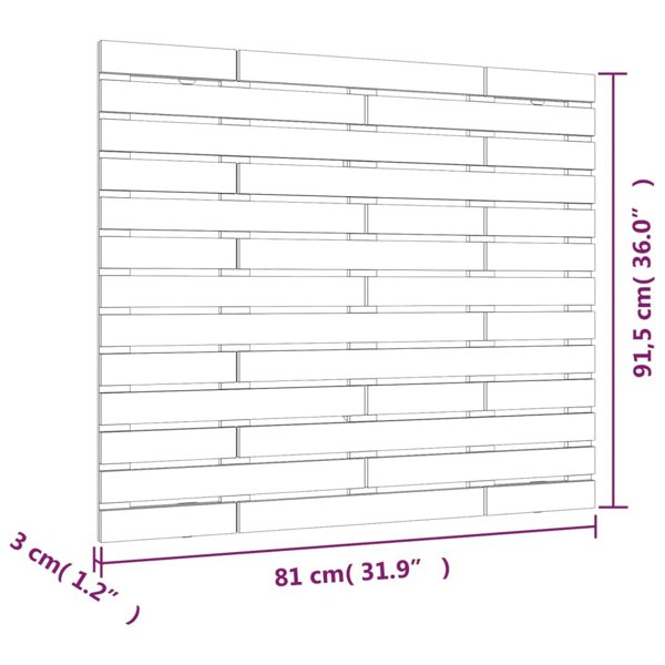 Berkfield Wall Headboard Grey 81x3x91.5 cm Solid Wood Pine