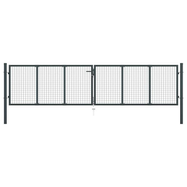 Berkfield Mesh Garden Gate Galvanised Steel 400x125 cm Grey