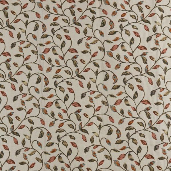 Kew fabric close-up in Terracotta