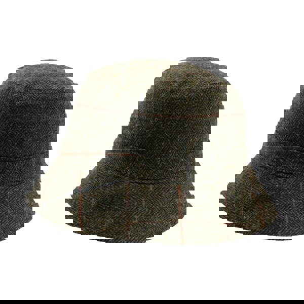 Brown checkered bucket hat on a white background