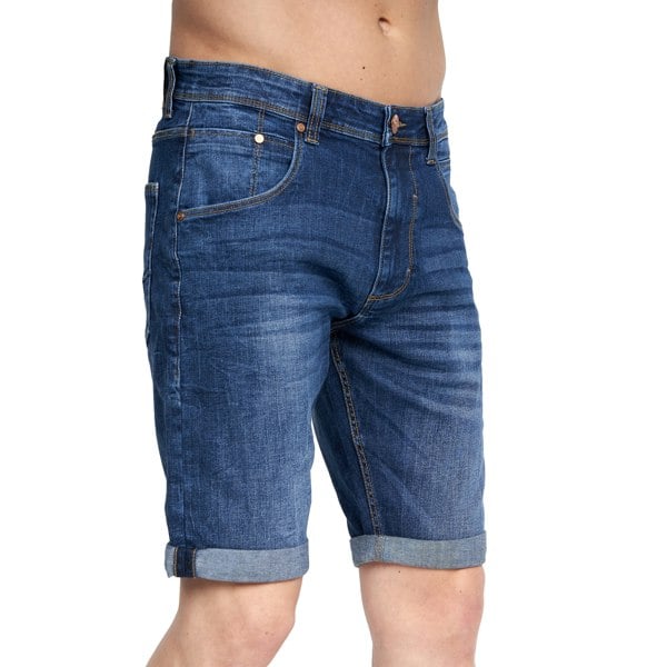 Duck and Cover Mens Mustone Denim Shorts - Dark Wash