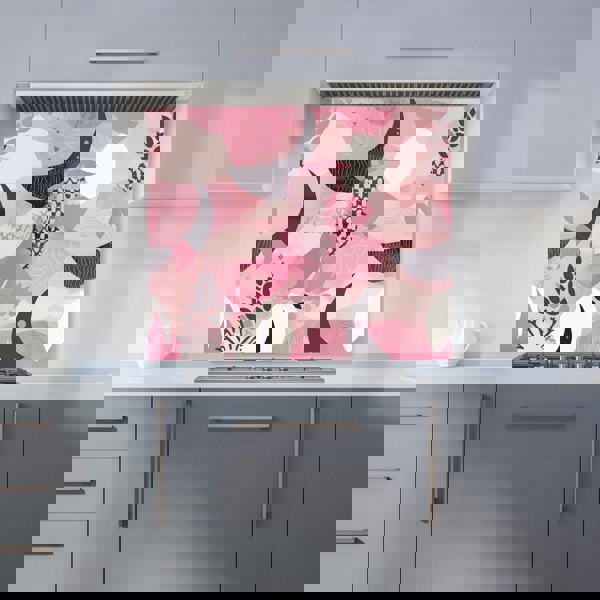 Warren Reed - Designer Abstract Pink Moon Pattern Kitchen Splashback