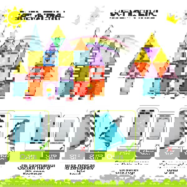 Dekko 100PC Magnetic Building Tiles Kid Creative 3D Educational Construction Toy