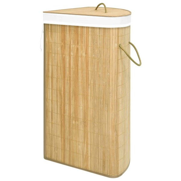 Berkfield Bamboo Corner Laundry Basket 60 L