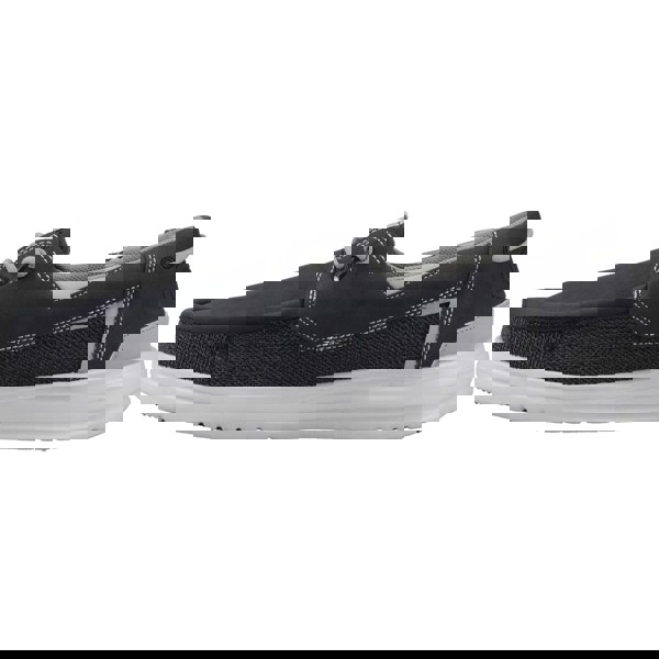 HEYDUDE Welsh Grip Classic Mesh Cotton Blend Men's Black/Storm Gray Boat Shoes