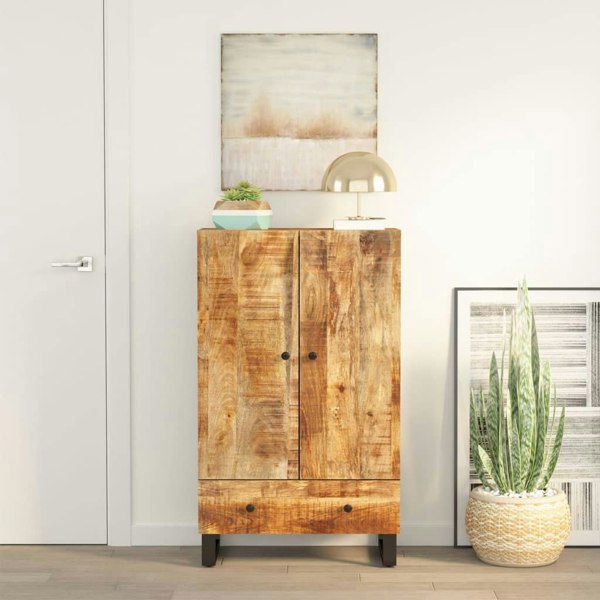 Berkfield Highboard with Drawer 60x33x100 cm Solid Wood Mango&Iron