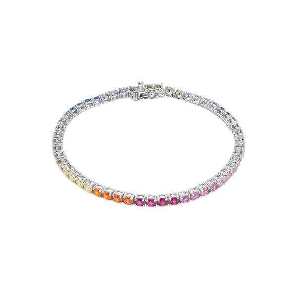 Spero London Sterling Silver Large Rainbow Tennis Bracelet