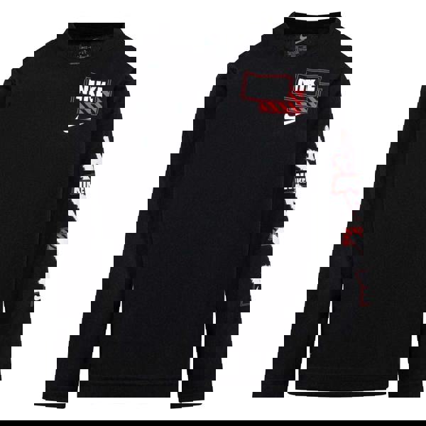 Nike Childrens/Kids Scribble Dri-FIT Logo Long-Sleeved T-Shirt - Black