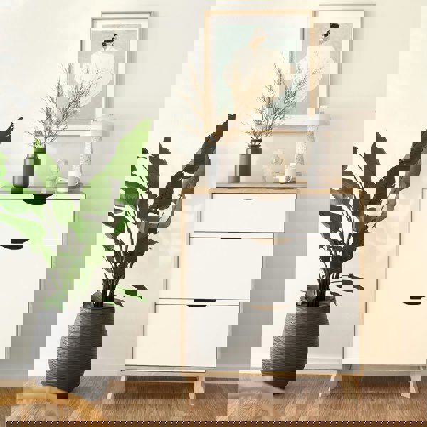 Furniture To Go Ikast Chest 3 Drawers in Jackson Hickory and White