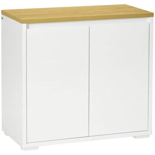 Wyld Haus Nofi Fael White and Natural Sideboard With Double Doors