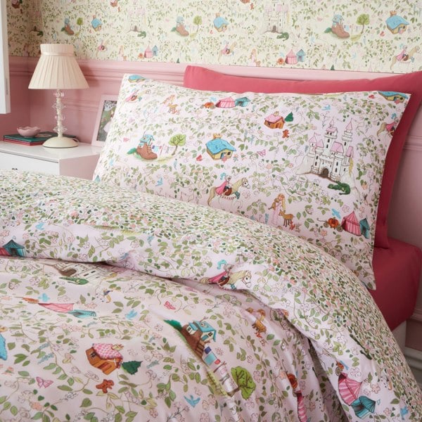 Belle & Boo Fairytale Reversible Cotton Duvet Cover Set Pink
