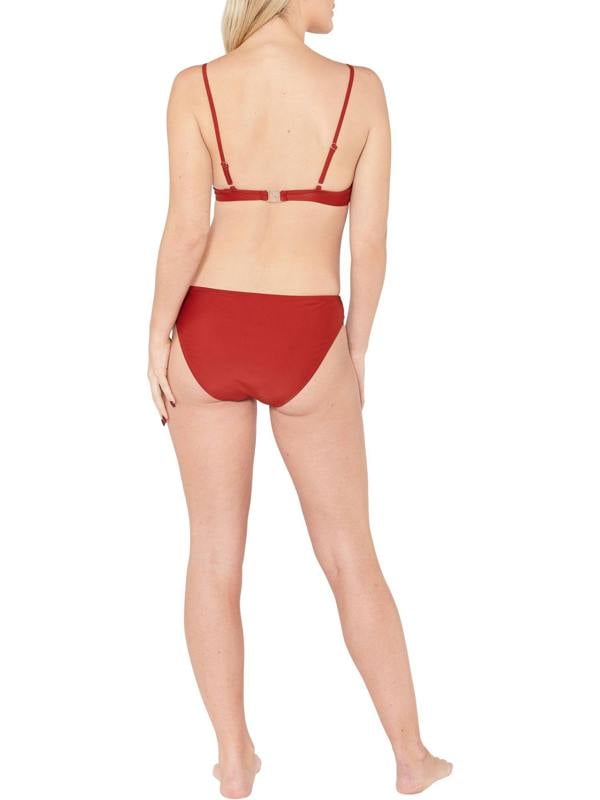 Burnt Orange Underwired Tie Detail Bikini Top Fastenings