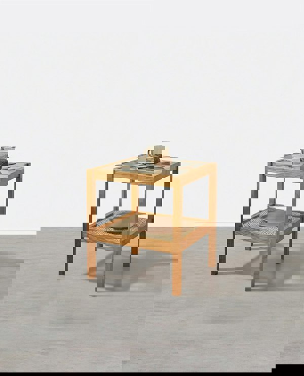 Cement Side Table, Light Oak-Weilai Concept