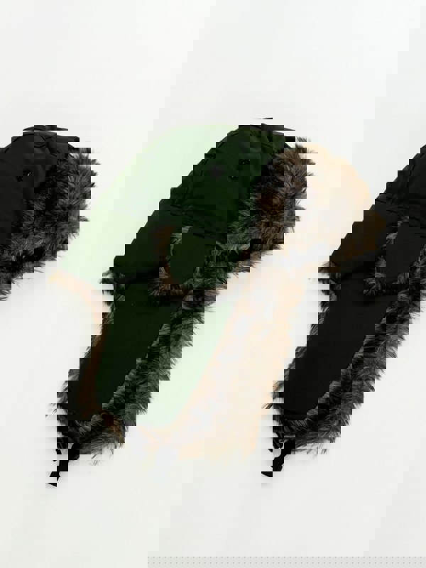 SVNX Green Tapper Hat with Faux Fur Lining