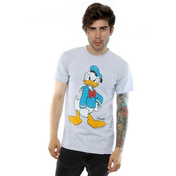 Disney Mens Donald Duck Angry T-Shirt - Heather Grey