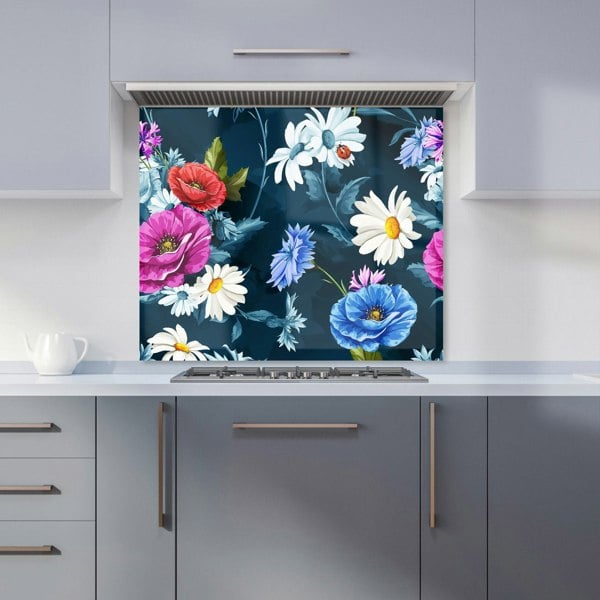 Warren Reed - Designer Poppy Flowers With Chamomile Kitchen Splashback