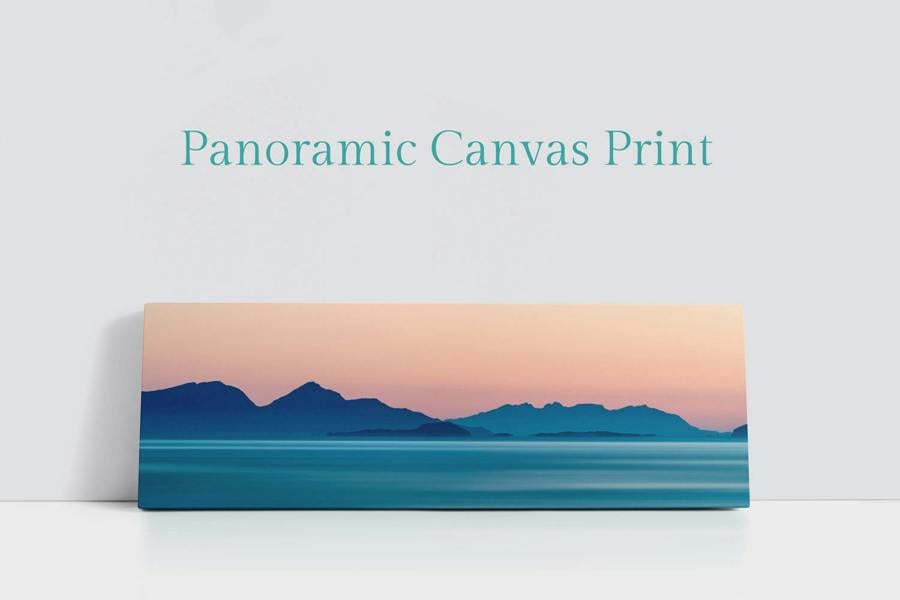 Elegant panoramic wall art of Rùm and Eigg