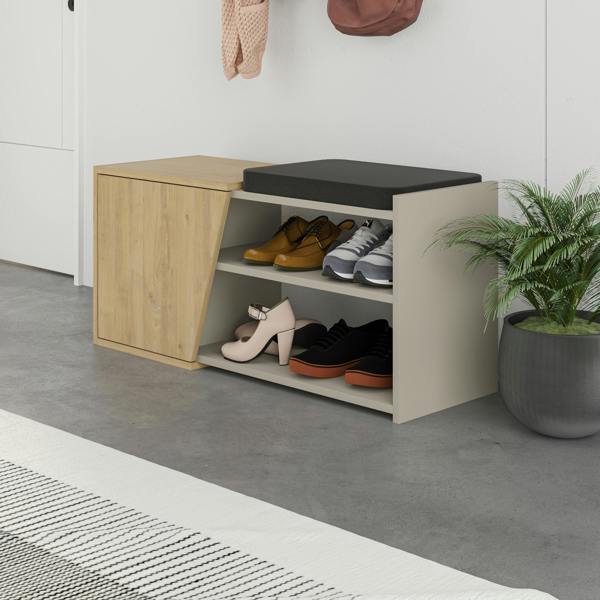 Decortie Modern Fiona Shoe Bench with Storage Space up to 6 Pair Shoes 104.6(W)cm