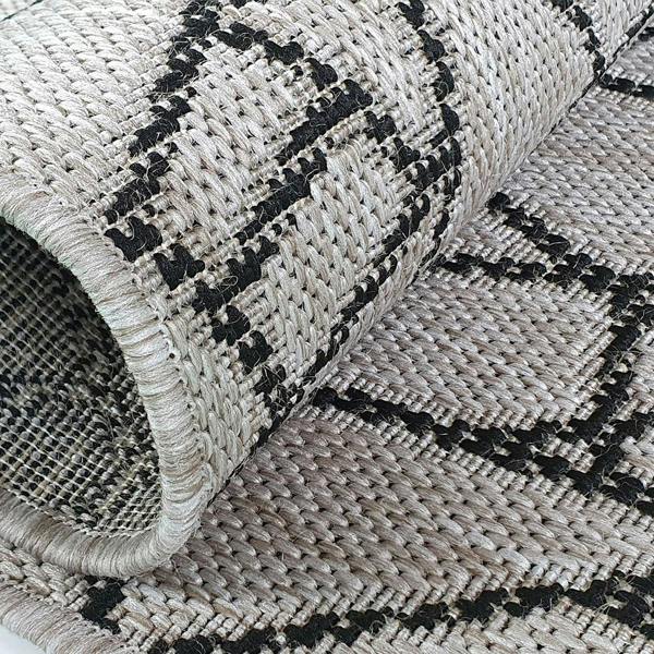 Grey Kitchen Rug Flat Weave Small Large Runner Geometric Patterned Flat Pile Mat