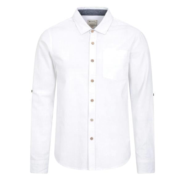 Mountain Warehouse Mens Coconut Textured Long-Sleeved Shirt - White - 
