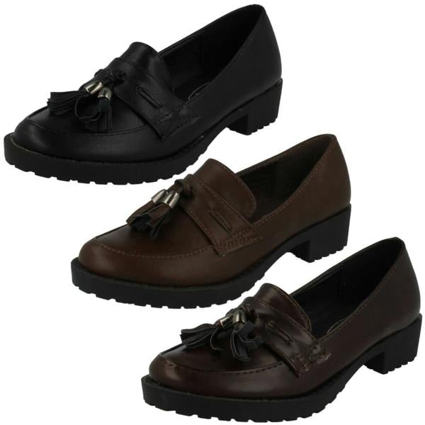 Spot On Girls Spot On Tassel Trim Loafer Flats