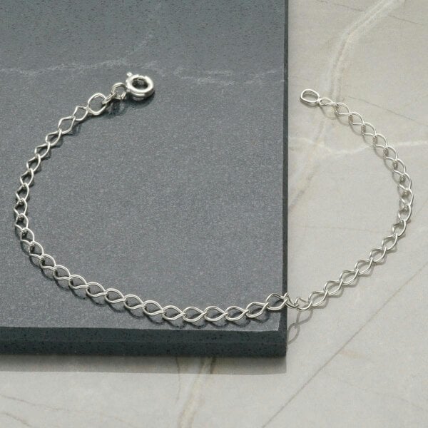 Christopher James of London Sterling Silver Curb Link Anklet