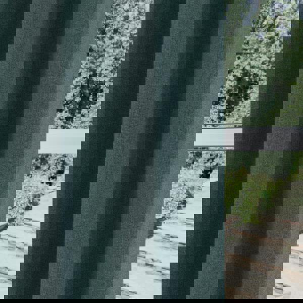 Enhanced Living Teal Textured Basketweave 100% Blackout Curtains - Thermal/Energy Saving Pair with Eyelets For Living Room & Bedrooms