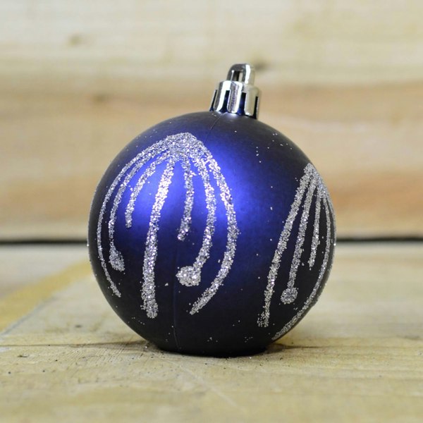 Samuel Alexander 9 Pack Premier 60mm Deluxe Glitter Christmas Tree Baubles - Midnight Blue