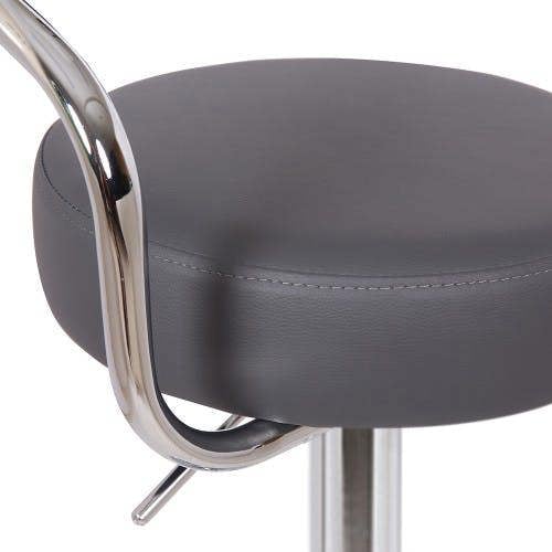 Lamboro Zenith Kitchen Bar Stool, Single, Height Adjustable Gas Lift, Comfortable Padded Seat, Breakfast & Home Bar Stool, Charcoal Grey