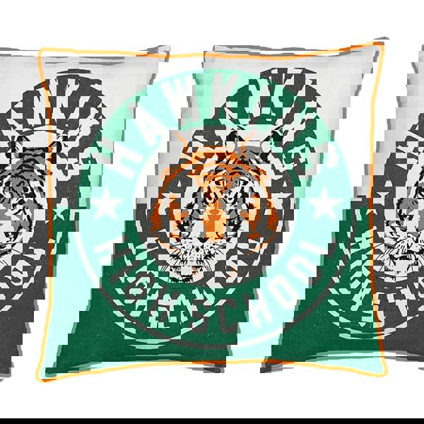 Stranger Things Tigers Square Filled Cushion - Green/White/Orange - 