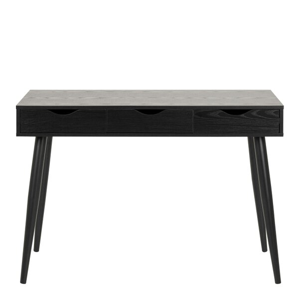 Wyld Haus Dresden Black Wooden Office Desk 3 Drawers