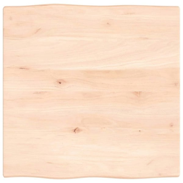 Berkfield Table Top 60x60x2 cm Untreated Solid Wood Oak Live Edge