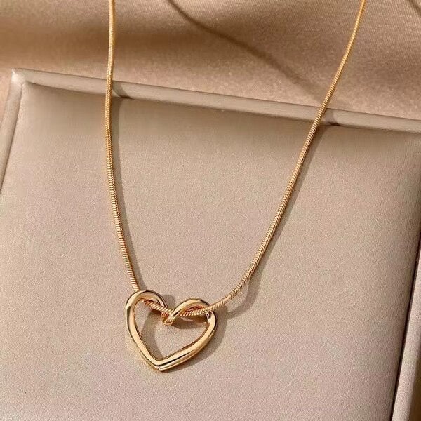 The Colourful Aura Timeless Love Gold Heart Necklace