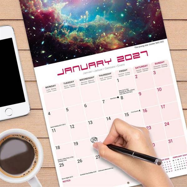 Space Calendar 2027, Wall Calendars, Month To View, Natural World, Gift