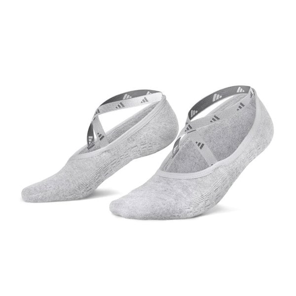 Pair of grey Adidas Studio Yoga Socks